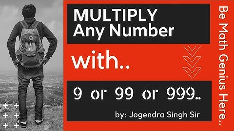 Multiply Any Number with 999 or 99 or 9 | Fast Math Trick | Vedic Math Tutorial | Vedic Ganit