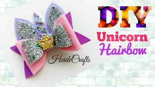 DIY Unicorn Hair bow || Chunky Glitter bow || Easy Tutorial || How to Make