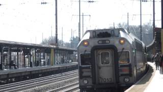 New Jersey Transit #7845 Service At Metropark Train Station In Iselin, NJ 2-18-17