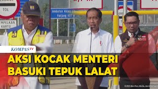 Aksi Kocak Menteri Basuki Saat Jokowi Resmikan Tol Bocimi