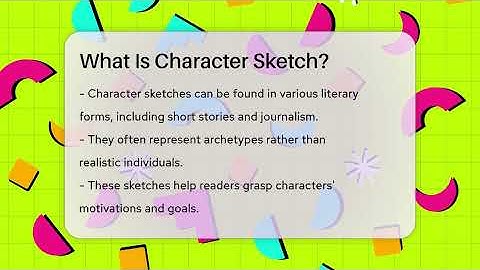 What Is Character Sketch? - The Drama Reel