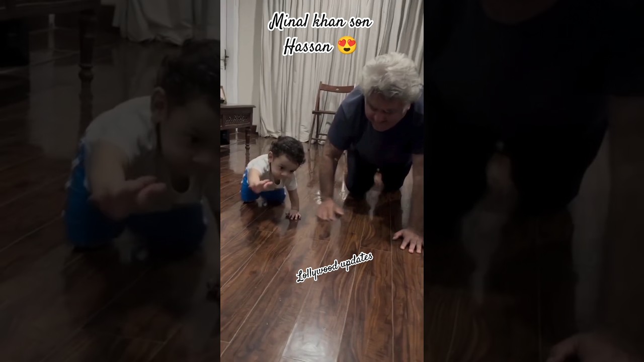 Minal khan son Hassan khan with his grandfather 😍