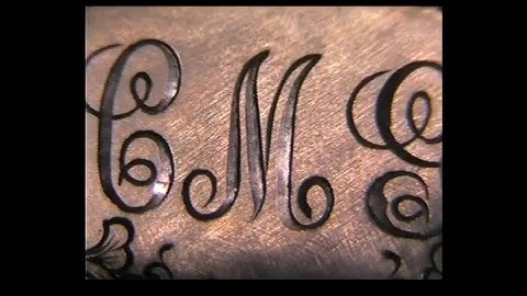Hand Engraving Monogram Scrollwork Butterfly Penny by Shaun Hughes