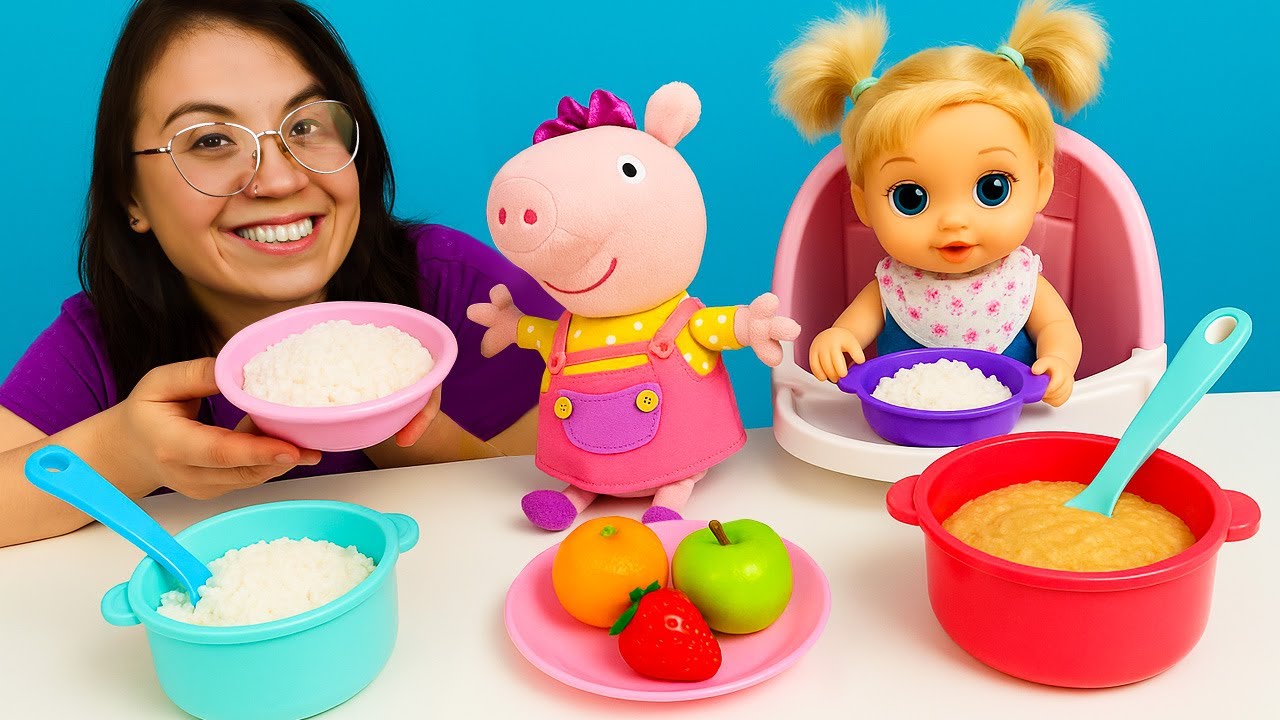 Un almuerzo de muchos platos para la bebé Alive.