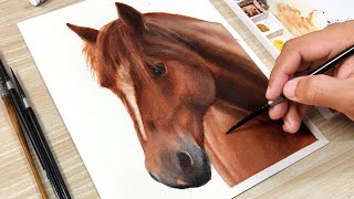 Horse in Watercolor Painting