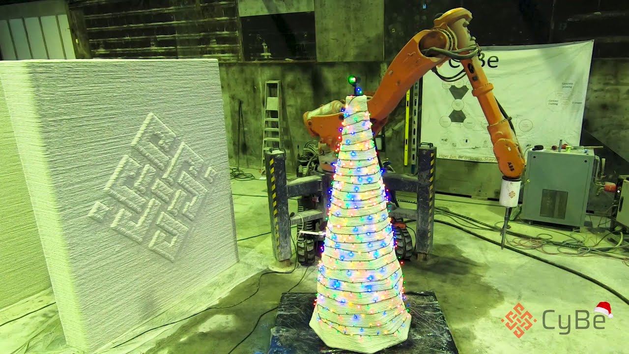 CHRISTMAS TREE PRINTED IN 3D BY CYBE CONSTRUCTION - YouTube