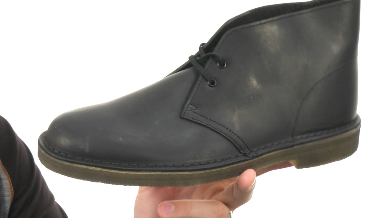 black leather desert clarks