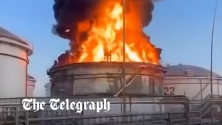 Russia Blames Ukrainian Drone Attack For Oil Depot Fire