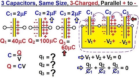 Physics - E&M: Dis- and Re-Connecting Capacitors (16 of 16) 3-Cap., Same, 3-Charged, Series, + to -