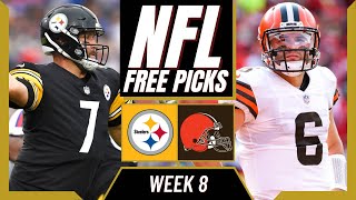 STEELERS vs BROWNS NFL Picks and Predictions (Week 8) | NFL Free Picks Today