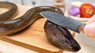 Yummy Miniature Eel with Cheetos Recipe  Fishing Eel with Egg and Cook in Mini Kitchen ASMR Video