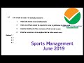 NET physical education solved paper of June 2019 | Sport management important NET questions for 2021 image