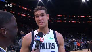 Dwight Powell explains the interaction with Chris Paul at the free throw line 😂