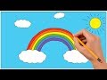 How to Draw Rainbow Coloring Pages Step by Step for Kids | Art Colours for Children