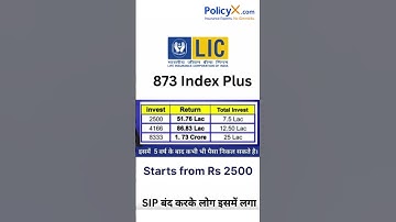 LIC Index Plus 873 #lic