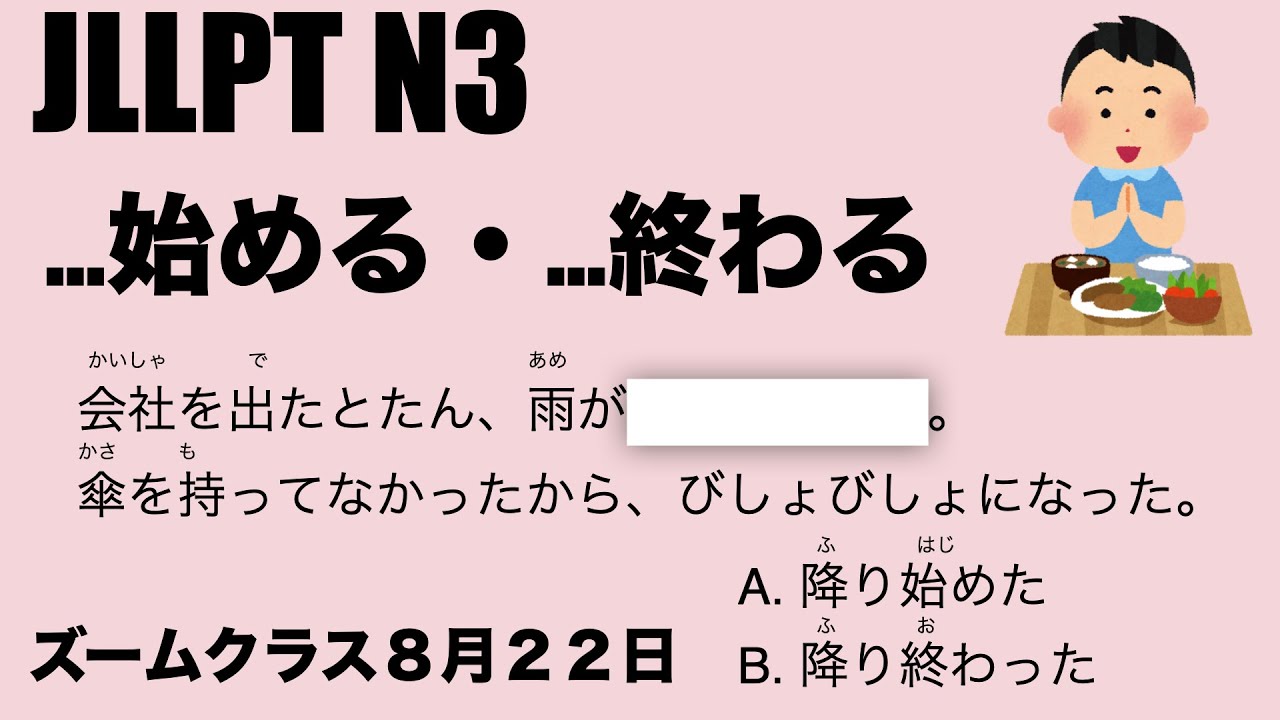 [ZOOM] JLPT N3 Grammar 〜始める・〜終わる -hajimeru/-owaru