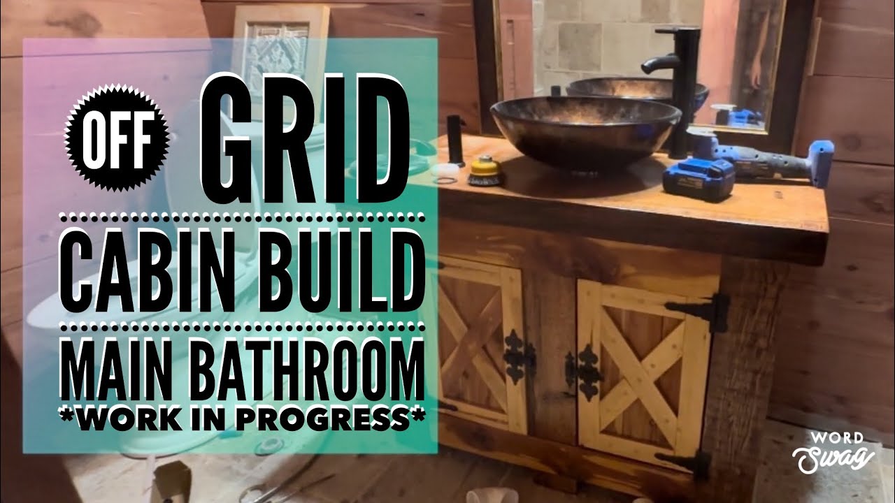 Image result for Off Grid Cabin Rustic Bathroom Preview. Cedar Shiplap, DIY Vanity, Shower Tile #offgrid #cabin ...