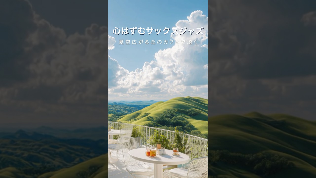 こころ弾むサックスジャズ🎷夏空広がる丘のカフェで聴く #朝ジャズ #作業用BGM #shorts #朝カフェbgm
