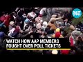 Watch how aap punjab coincharge raghav chadha faced fury of party workers over ticket distribution