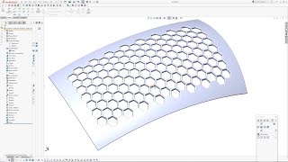 Exploration: creating a hexagonal grille pattern, normal to surface in Solidworks