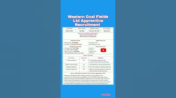 Western Coal fields Ltd. Apprentice Recruitment #govtjobs #shotrs
