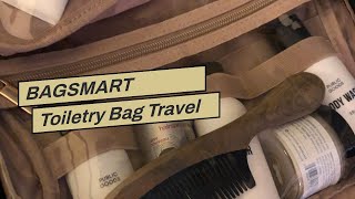 BAGSMART Toiletry Bag Travel Bag with Hanging Hook, Water-resistant Makeup Cosmetic Bag Travel...