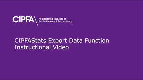 CIPFAStats Export Data Function Instructional Video