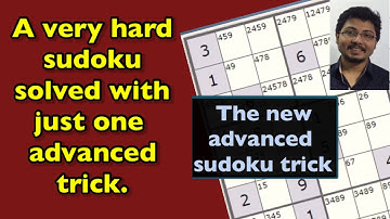 Sudoku. Very hard sudoku solved with just 1 sudoku technique. Sudoku tricks. Sudoku expert #puzzle