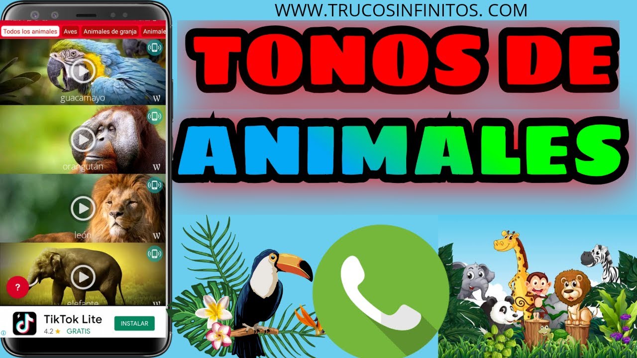 😱😍INCREIBLES TONOS DE ANIMALES PARA PERZONALIZAR TU DISPOSITIVO MOVIL 😱😍😱(TRUCO-2021)