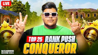 🇮🇳 TOP 20 TODAY OR  NEVER 😡 | CONQUEROR RANK PUSH | BGMI LIVE | HYDRA MASTIZONE