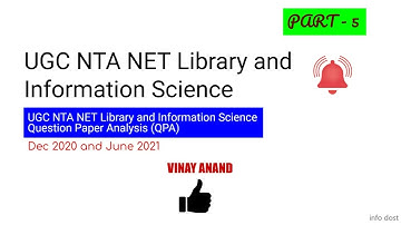 ugc nta net library science question paper analysis dec 2020 and june 2021 part 5 by  VINAY ANAND