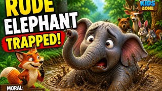 The Rude Elephant 🐘 | Moral Story for Kids | Learn Good Behavior | Kiddos Tales #cartoon #story #ai 