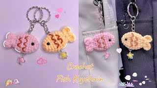 Crochet Fish Keychain 🐟 | Crochet Taiyaki Tutorial | Móc Móc Khoá Cá Nhỏ