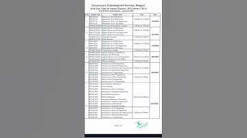 VTU makeup exam timetable #education #exam
