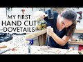 First Time Hand Cutting Dovetails // Magnetic Jig // Katz-Moses Jig // Hand Tool Woodworking