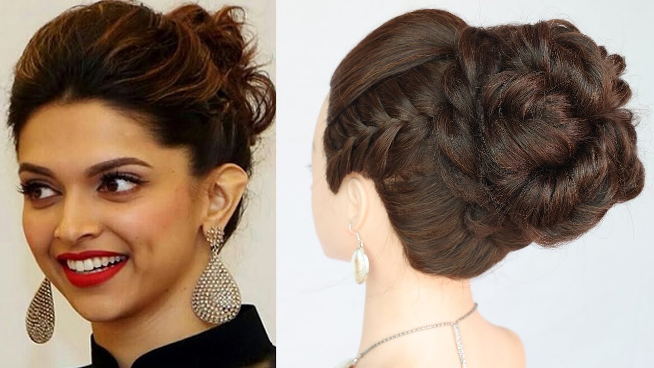 super high messy bun hairstyle for party hairstyle for ladies