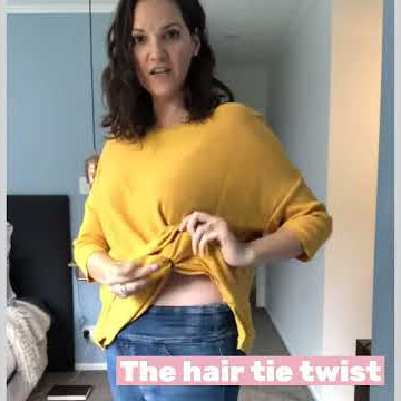 Here a trick to make an instant Crop top using rubber band or hair tie