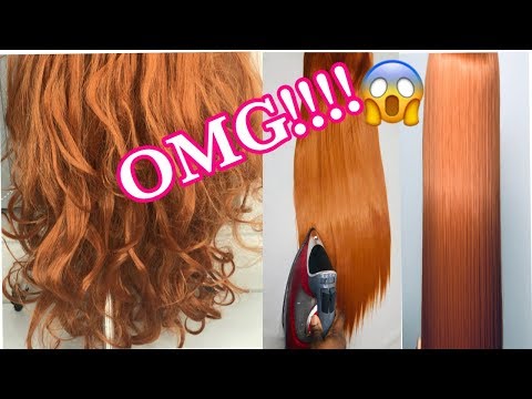 BONE STRAIGHT A CURLED SYNTHETIC HAIR ||HOW TO STRAIGHTEN A SYNTHETIC WIG PRESSING IRON/ HOT WATER