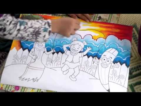 Lomba Mewarnai Bersama Kuas Pelangi Youtube Gambar Pemandangan Alam