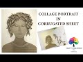 Collage portrait in corrugated sheet with english subtitles