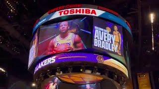 LA Lakers played a tribute video for former Lakers Avery Bradley before todays game against Warriors
