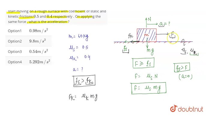 26. a block of 100 N is lying on a rough horizontal surface if the  coefficient of friction is 1 by root 3 the least possible force that can  move on the block