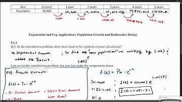Exponential and Logarithmic Application ( Population Growth and Population Decay)