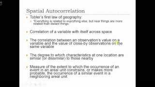 GEOG 3020 Lecture 23-1 Spatial Autocorrelation