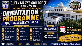 Orientation Day 2 Part I Programme 17 July 2026 | Queen Marys College Chennai
