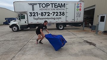 How to pad wrap a chair with bands (local) | Top Team Moving | FLORIDA MOVERS