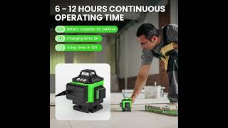 Nivel láser 4D de 16/12 líneas, línea verde, autonivelante, 360 Horizontal y screenshot 5