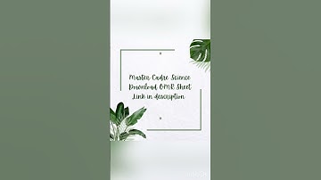 Master cadre science || Download OMR sheet || Link in description
