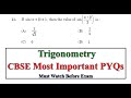 Trigonometry 🔥 (त्रिकोणमिति) Important Questions Class 10th | Trigonometry Important PYQs