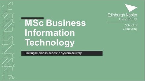 MSc Business Information Technology - course overview